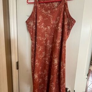 Elegant Columbia Rust Tie-Dye Dress